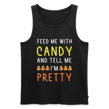 Candy candy saying - Men's Premium Organic Tank Top - black - Front - Michal (187cm)