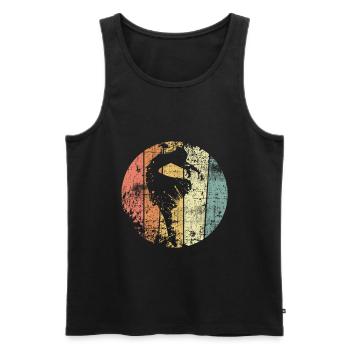Danseur de ballet danse rétro - Débardeur bio Premium Homme - noir - Devant - Michal (187cm)