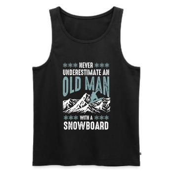 Snowboard vieil homme - Débardeur bio Premium Homme - noir - Devant - Michal (187cm)