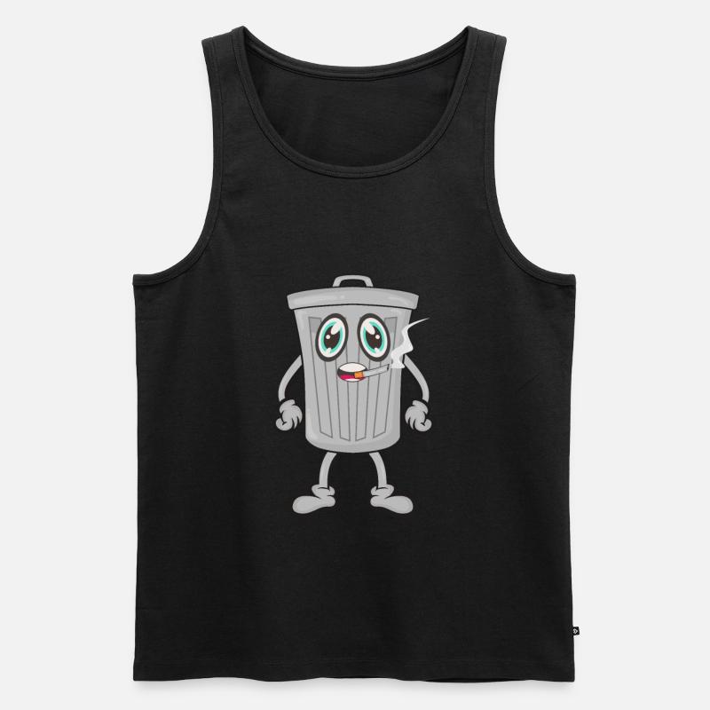 Mülleimer Zigarrette rauchen - Männer Premium Bio Tank Top - Schwarz