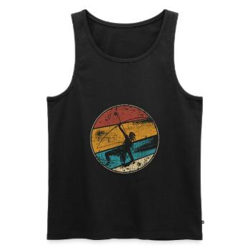 Tir à l'arc vintage - Débardeur bio Premium Homme - noir - Devant - Michal (187cm)