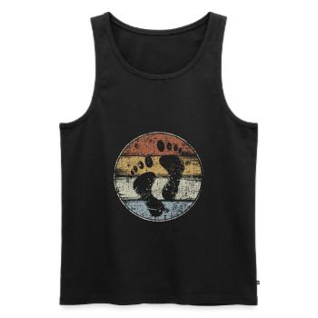 Barefoot footprint feet vintage - Men's Premium Organic Tank Top - black - Front - Michal (187cm)