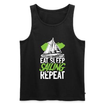 eat sleep sailing repeat - Men's Premium Organic Tank Top - black - Front - Michal (187cm)