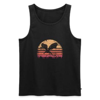 Drache vintage - Männer Premium Bio Tank Top - Schwarz - Vorne - Michal (187cm)