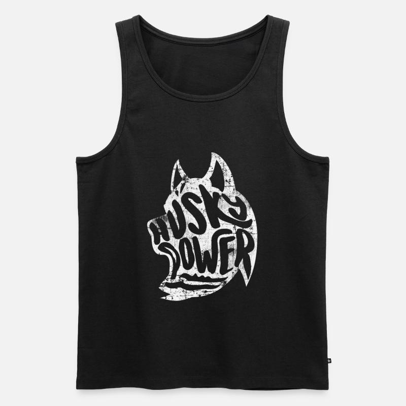 Husky Hund - Männer Premium Bio Tank Top - Schwarz