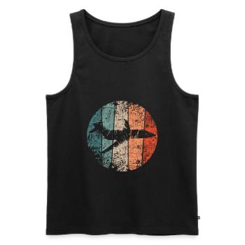 Pilot plane vintage - Men's Premium Organic Tank Top - black - Front - Michal (187cm)