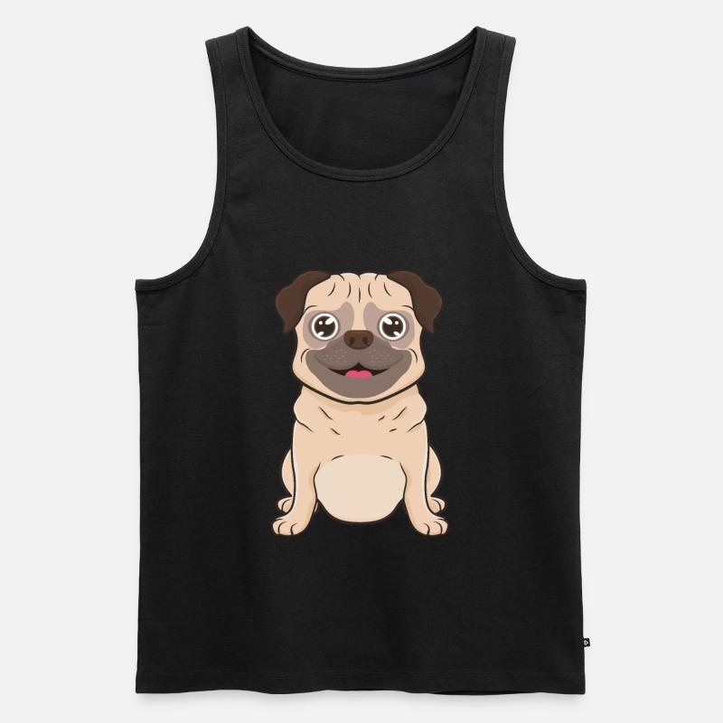 Mops Hund - Männer Premium Bio Tank Top - Schwarz