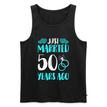Mariage juste marié 50 ans - Débardeur bio Premium Homme - noir - Devant - AI Model Male 178 light (178cm)