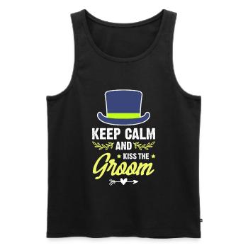 Keep Calm Groom Groom - Men's Premium Organic Tank Top - black - Front - Michal (187cm)
