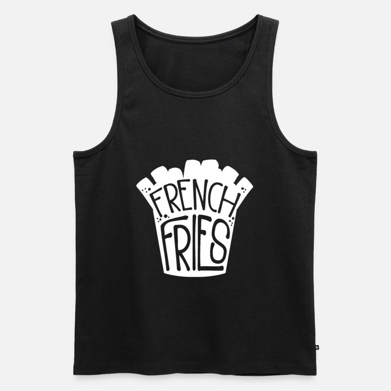 Pommes - Männer Premium Bio Tank Top - Schwarz
