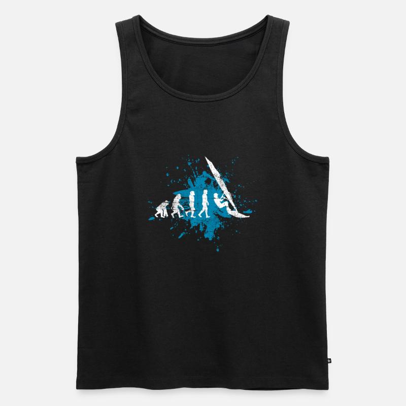 Windsurfing surfer evolution - Men's Premium Organic Tank Top - black