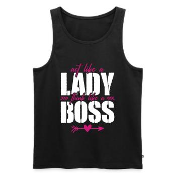 Frauenrechte Lady Boss Chefin - Männer Premium Bio Tank Top - Schwarz - Vorne - Michal (187cm)