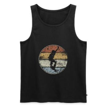 Skateboard patineur vintage - Débardeur bio Premium Homme - noir - Devant - Michal (187cm)