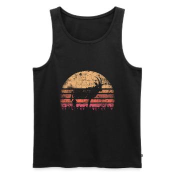 Ziege vintage - Männer Premium Bio Tank Top - Schwarz - Vorne - Michal (187cm)