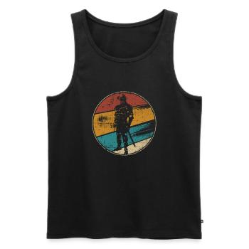 Knight in armor vintage - Men's Premium Organic Tank Top - black - Front - AI Model Male 178 light (178cm)