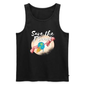 Rette den Planeten Earth Day Umwelt Erde schmilzt - Männer Premium Bio Tank Top - Schwarz - Vorne - AI Model Male 178 light (178cm)