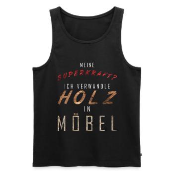 Schreiner Tischler Handwerker Holz Geschenkidee - Männer Premium Bio Tank Top - Schwarz - Vorne - Michal (187cm)