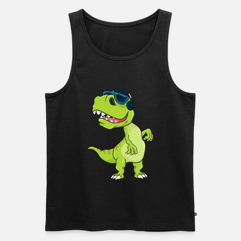 Dinosaurier Musik - Männer Premium Bio Tank Top - Schwarz