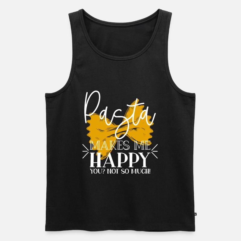 Pasta Nudeln - Männer Premium Bio Tank Top - Schwarz