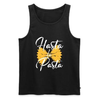 Pasta noodles - Men's Premium Organic Tank Top - black - Front - AI Model Male 178 light (178cm)