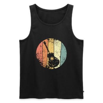 Gitarrist vintage Gitarre Gitarrenspieler - Männer Premium Bio Tank Top - Schwarz - Vorne - Michal (187cm)