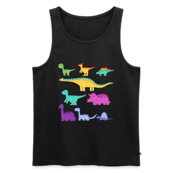 Espèces de dinosaures Dino - Débardeur bio Premium Homme - noir - Devant - AI Model Male 178 light (178cm)