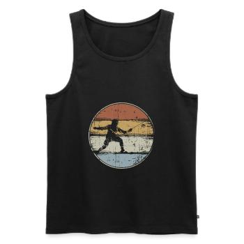 L’escrime retro Sport d’escrime - Débardeur bio Premium Homme - noir - Devant - Michal (187cm)