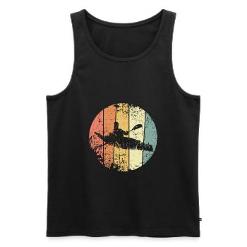 Kajak Rudern Rudersport vintage - Männer Premium Bio Tank Top - Schwarz - Vorne - Michal (187cm)
