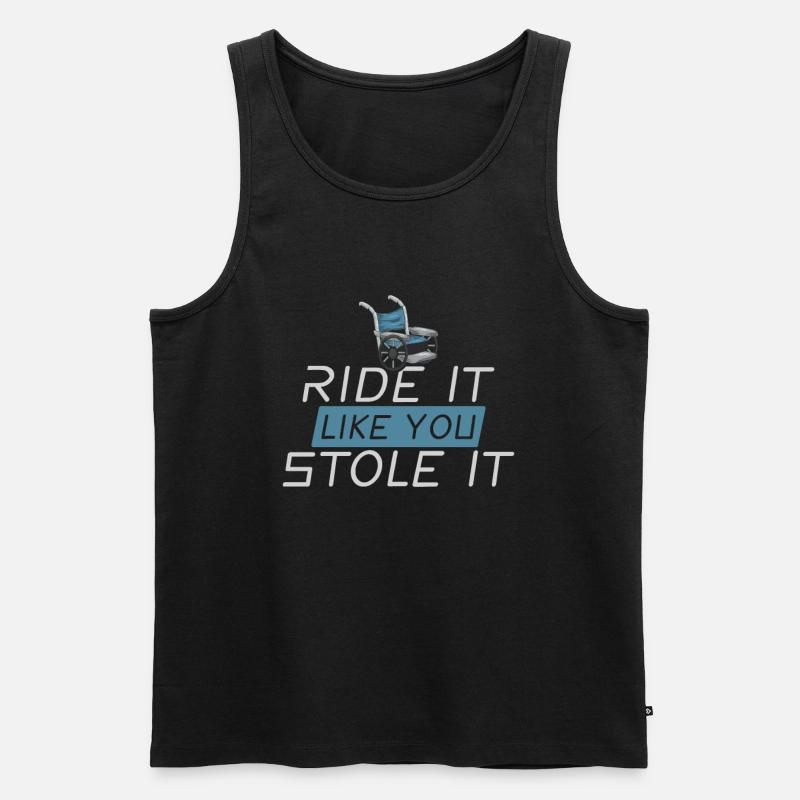Rollstuhl Handicap Lustig - Männer Premium Bio Tank Top - Schwarz