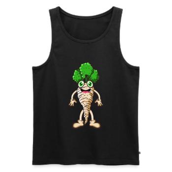 Pastinake - Männer Premium Bio Tank Top - Schwarz - Vorne - AI Model Male 178 light (178cm)