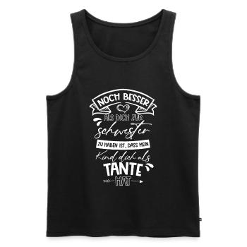 Tante und Schwester - Männer Premium Bio Tank Top - Schwarz - Vorne - Michal (187cm)