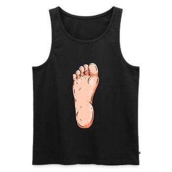 Fuß - Männer Premium Bio Tank Top - Schwarz - Vorne - Michal (187cm)