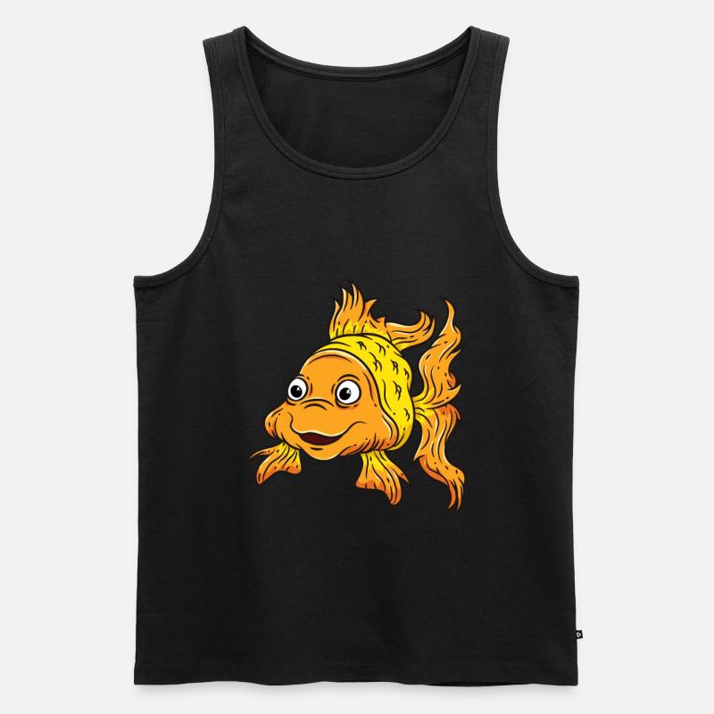 Fisch Goldfisch - Männer Premium Bio Tank Top - Schwarz