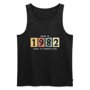 1982 Geburtstag vintage Geschenkidee - Männer Premium Bio Tank Top - Schwarz - Vorne - AI Model Male 178 light (178cm)