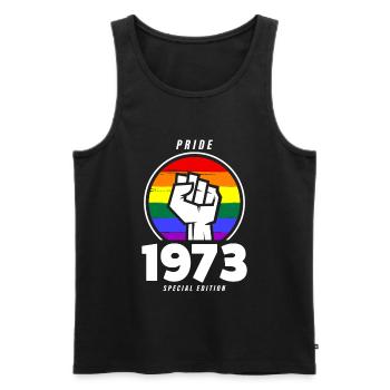 1973 Geburtstag Gay Pride LGBT - Männer Premium Bio Tank Top - Schwarz - Vorne - AI Model Male 178 light (178cm)