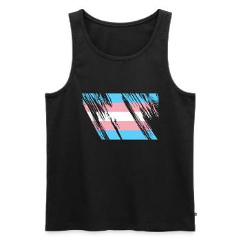 Trans LGBT Flag - Men's Premium Organic Tank Top - black - Front - Michal (187cm)