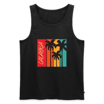 Calabre Italie vacances Retro Sunset Calabria - Débardeur bio Premium Homme - noir - Devant - Michal (187cm)