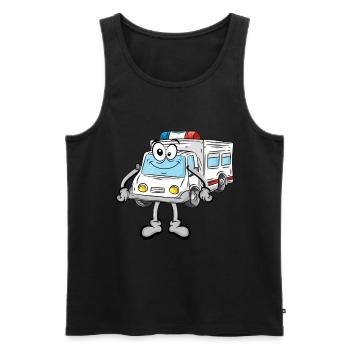 Krankenwagen Rettungsdienst - Männer Premium Bio Tank Top - Schwarz - Vorne - Michal (187cm)