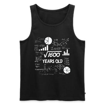 Square root 1600 = 40 years old - birthday - Men's Premium Organic Tank Top - black - Front - Michal (187cm)