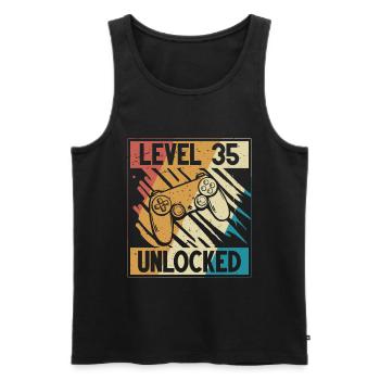 35. Geburtstag Gamer 35 Jahre - Männer Premium Bio Tank Top - Schwarz - Vorne - AI Model Male 178 light (178cm)
