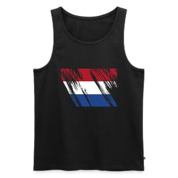 Netherlands Flag - Men's Premium Organic Tank Top - black - Front - AI Model Male 178 light (178cm)
