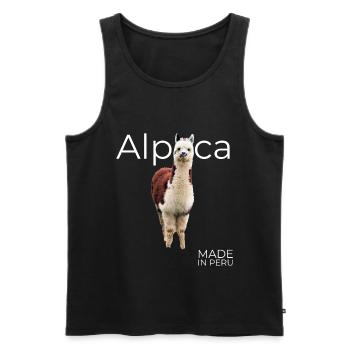 Alpaca Peru - Men's Premium Organic Tank Top - black - Front - Michal (187cm)