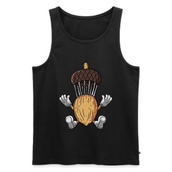 Fallschirm Eichel Eiche Baum - Männer Premium Bio Tank Top - Schwarz - Vorne - AI Model Male 178 light (178cm)
