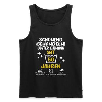 Goldene Hochzeit Ehemann 50 Hochzeitstag - Männer Premium Bio Tank Top - Schwarz - Vorne - Michal (187cm)
