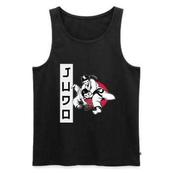 Chemise de judo au Japon Look Judoka Judo - Débardeur bio Premium Homme - noir - Devant - AI Model Male 178 light (178cm)