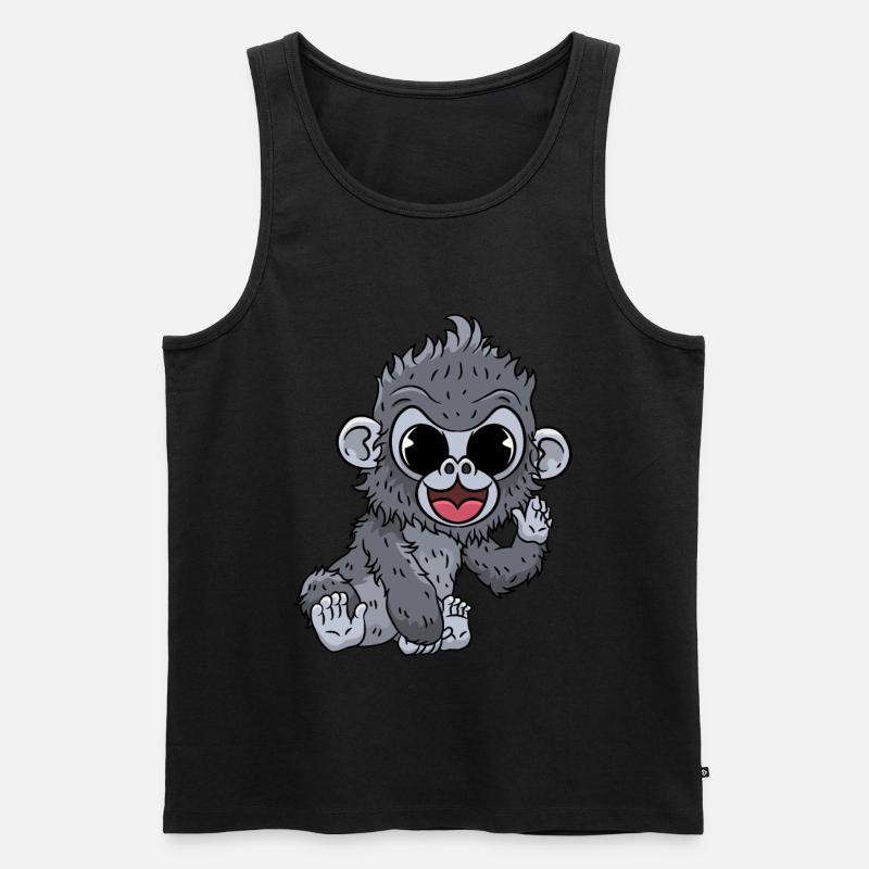 Gorilla Affe - Männer Premium Bio Tank Top - Schwarz