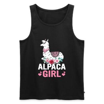 Alpaga Fille - Débardeur bio Premium Homme - noir - Devant - Michal (187cm)