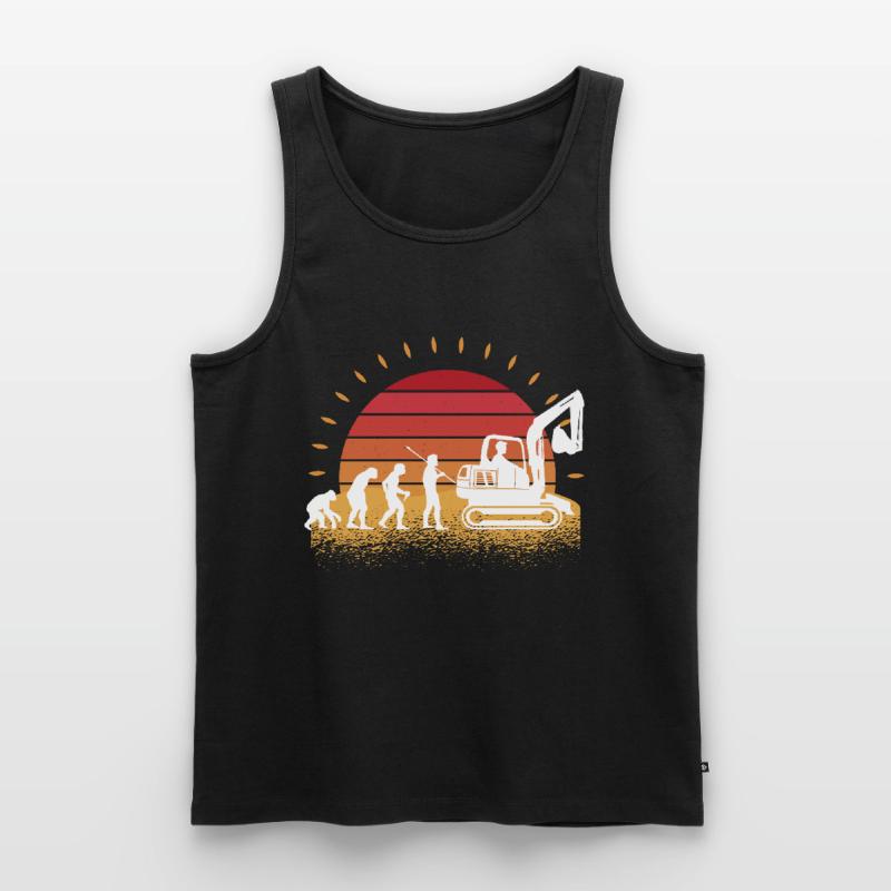 Retro Bagger Baggerfahrer Evolution Baustelle Männer Premium Bio Tank Top