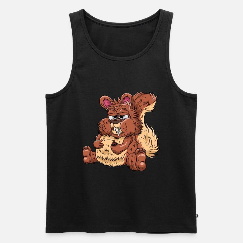 Dickes Eichhörnchen - Männer Premium Bio Tank Top - Schwarz