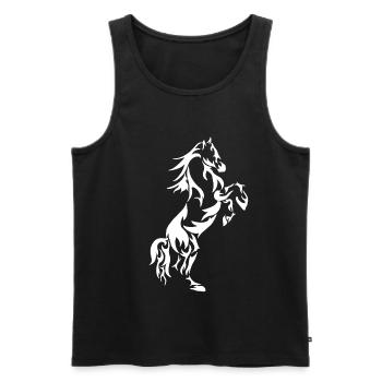 Elegant horse stallion mare Friese love gift - Men's Premium Organic Tank Top - black - Front - AI Model Male 178 light (178cm)